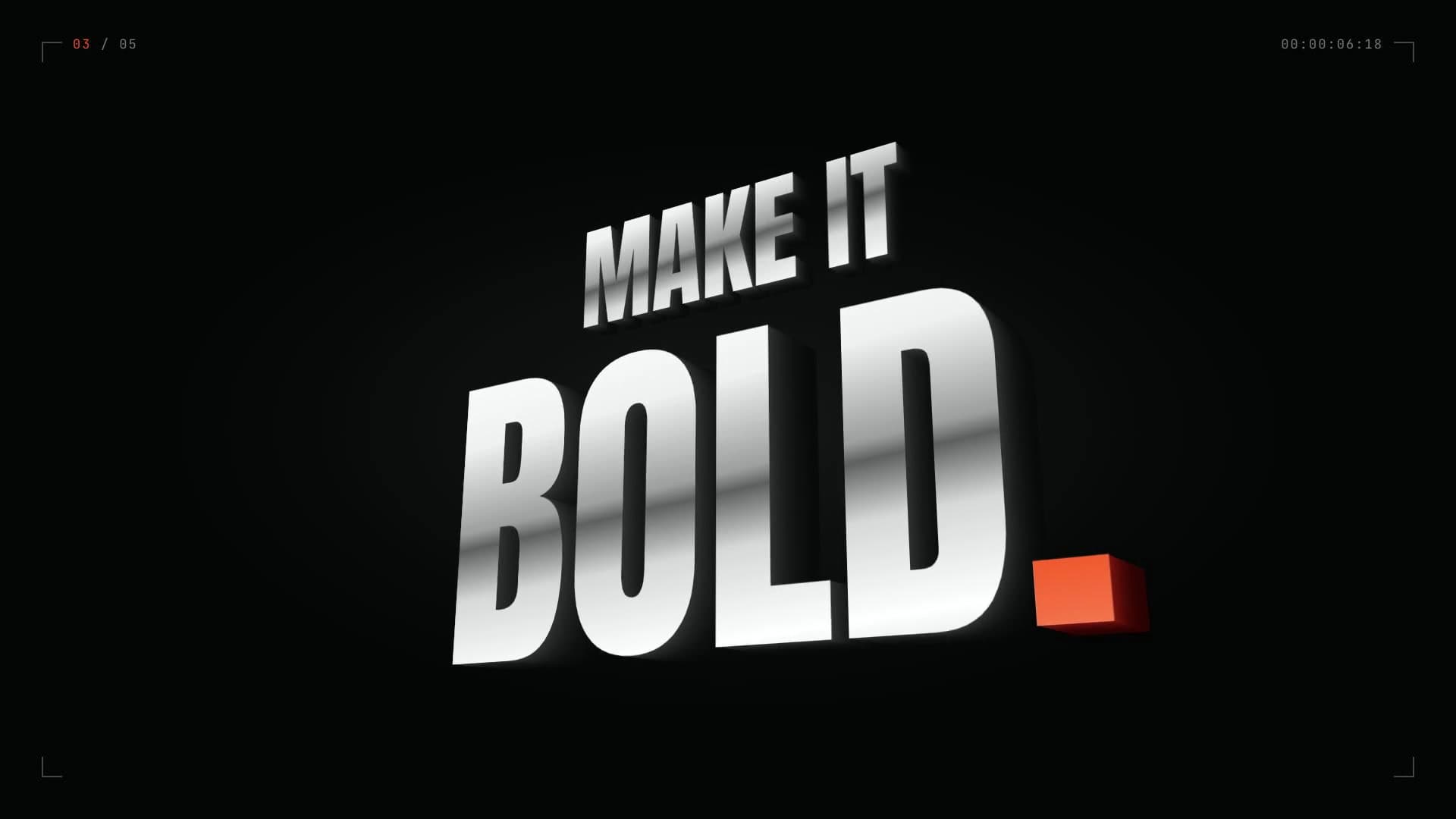 MAKE IT BOLD rendered as extruded three-dimensional letters